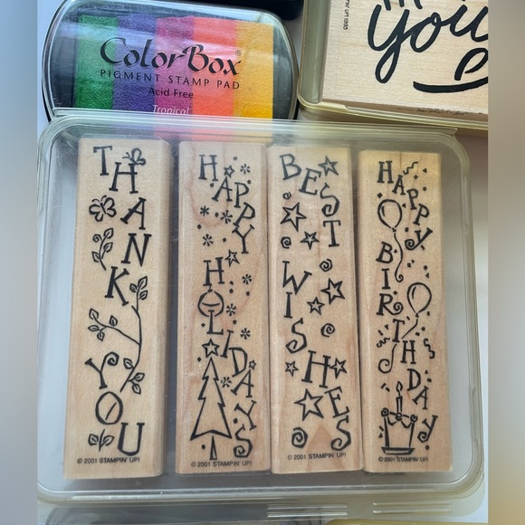 Stampin Up! Lot of 31 rubber stamps and 2 ink pads, 1990s and 2000s - Picture 7 of 12